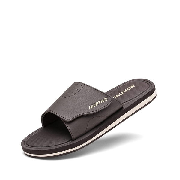 Men's Arch Support Slide Sandals - DARK BROWN -  0